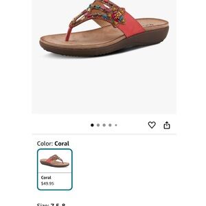 Elegant Coral Beaded Sandals